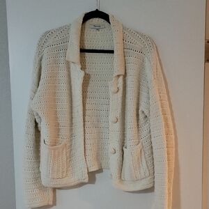 Madewell Cream Cardigan Sweater with Shawl Collar